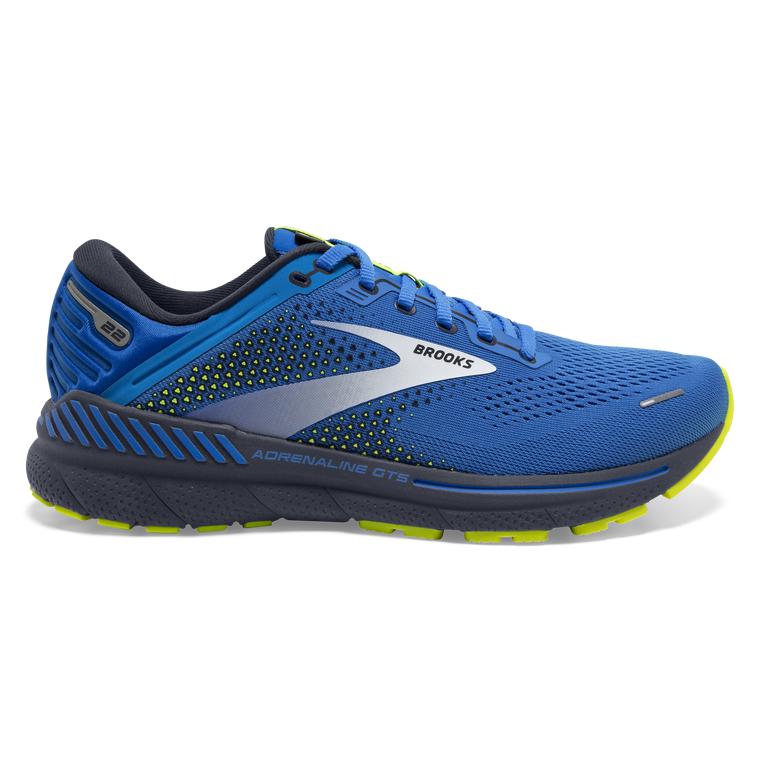 Brooks Adrenaline GTS 22 Supportive Walking Shoes - Men's - Blue/India Ink/Nightlife/Green Yellow (7